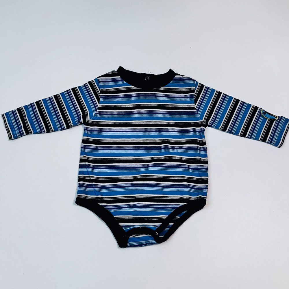 Vintage Pooh 100 Acre Collection Bodysuit 12M Striped Long Sleeve